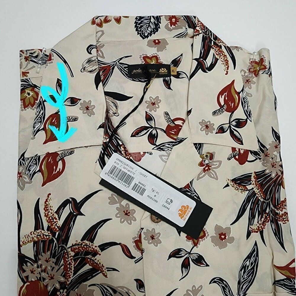 SUNDEK Men's Goldenwave Short Sleeve Shirt Casual Floral Hawaiian Print XL read - Picture 8 of 8